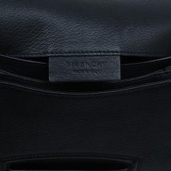 Pre Owned Givenchy Black Leather Medium Antigona Envelope Clutch