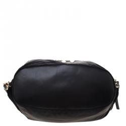 Pre Owned حقيبة يد جيفنشي نايتينغيل مرصعة متوسطة جلد ونايلون سوداء