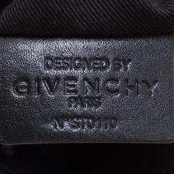 Pre Owned حقيبة يد جيفنشي نايتينغيل مرصعة متوسطة جلد ونايلون سوداء