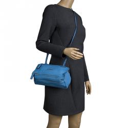 Pre Owned Givenchy Blue Leather Pandora Messenger Bag