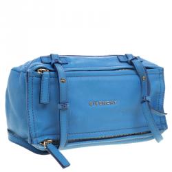 Pre Owned Givenchy Blue Leather Pandora Messenger Bag