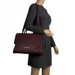 Pre Owned Givenchy Burgundy Leather Medium Obsedia Tote