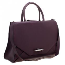 Pre Owned Givenchy Burgundy Leather Medium Obsedia Tote