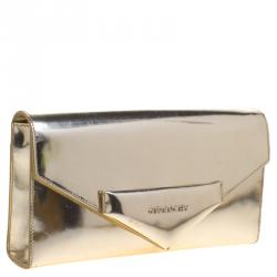 مملوكة مسبقًا حقيبة كلاتش جيفنشي أنتيغونا إنفيلوب جلد لامع ذهبية