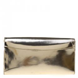 مملوكة مسبقًا حقيبة كلاتش جيفنشي أنتيغونا إنفيلوب جلد لامع ذهبية