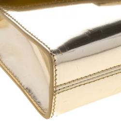 مملوكة مسبقًا حقيبة كلاتش جيفنشي أنتيغونا إنفيلوب جلد لامع ذهبية