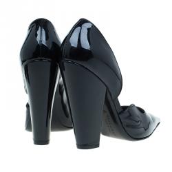 Pre Owned Givenchy Black Patent D'orsay Pumps Size 40