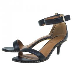 Givenchy Black Leather Nadia Ankle Strap Sandals Size 37