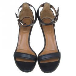 Givenchy Black Leather Nadia Ankle Strap Sandals Size 37