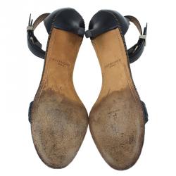 Givenchy Black Leather Nadia Ankle Strap Sandals Size 37