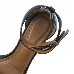 Givenchy Black Leather Nadia Ankle Strap Sandals Size 37