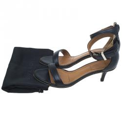 Givenchy Black Leather Nadia Ankle Strap Sandals Size 37