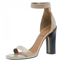 Givenchy Beige Leather Ankle Strap Platform Heel Sandals Size 37