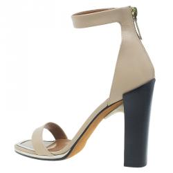 Givenchy Beige Leather Ankle Strap Platform Heel Sandals Size 37