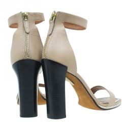 Givenchy Beige Leather Ankle Strap Platform Heel Sandals Size 37