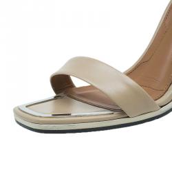 Givenchy Beige Leather Ankle Strap Platform Heel Sandals Size 37