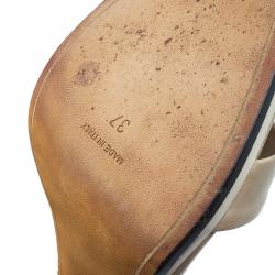 Givenchy Beige Leather Ankle Strap Platform Heel Sandals Size 37