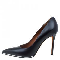 Pre Owned Givenchy Black Leather Lia Pointed Toe Pumps Size 37.5
