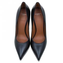 Pre Owned Givenchy Black Leather Lia Pointed Toe Pumps Size 37.5