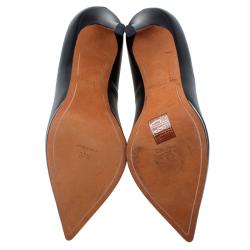 Pre Owned Givenchy Black Leather Lia Pointed Toe Pumps Size 37.5