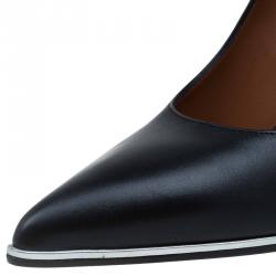 Pre Owned Givenchy Black Leather Lia Pointed Toe Pumps Size 37.5