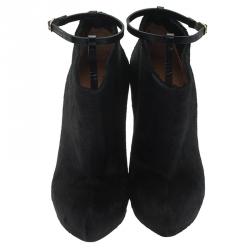 Pre Owned Givenchy Black Calf Hair Ankle Boots Size 39