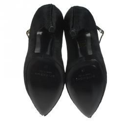 Pre Owned Givenchy Black Calf Hair Ankle Boots Size 39