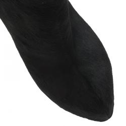 Pre Owned Givenchy Black Calf Hair Ankle Boots Size 39