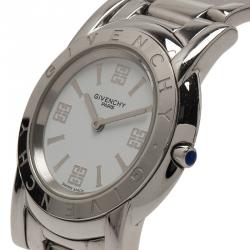 Pre Owned Givenchy White Stainless Steel Asparas Women's Wristwatch 32MM