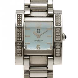 Pre Owned Givenchy Blue Mother of Pearl Stainless Steel Koleos Women's Wristwatch 29MM