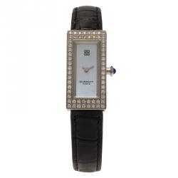 Pre Owned Givenchy Mother of Pearl Stainless Steel Diamond Apsaras Women's Wristwatch 15MM