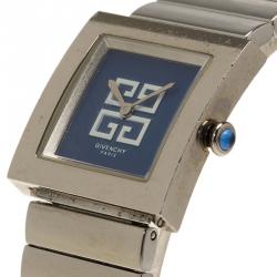 Pre Owned Givenchy Blue Stainless Steel Apsaras Women's Wristwatch 23MM
