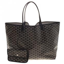 Goyard Black Chevron Print Coated Canvas St. Louis GM Tote Bag