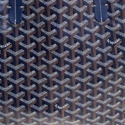Pre Owned Goyard Brown/Navy Blue Coated Canvas Saint Louis Tote