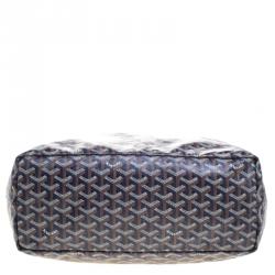 Pre Owned Goyard Brown/Navy Blue Coated Canvas Saint Louis Tote