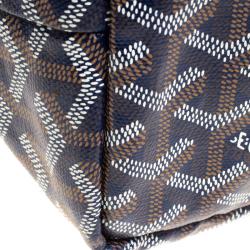 Pre Owned Goyard Brown/Navy Blue Coated Canvas Saint Louis Tote