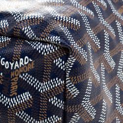 Pre Owned Goyard Brown/Navy Blue Coated Canvas Saint Louis Tote
