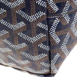 Pre Owned Goyard Brown/Navy Blue Coated Canvas Saint Louis Tote