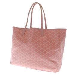 Pre Owned Goyard Pink Chevron Coated Canvas St. Louis PM Tote