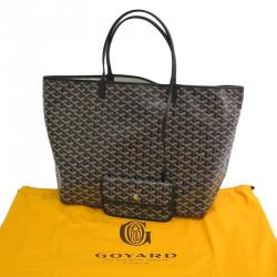 Pre Owned Goyard Black Chevron Coated Canvas Saint Louis GM Bag