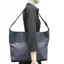 Pre Owned Goyard Black Chevron Coated Canvas/Leather Grenadines Shoulder Bag