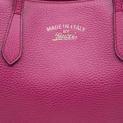 Gucci Fuchsia Leather Small Swing Tote