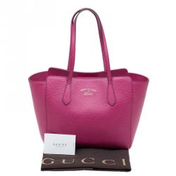 Gucci Fuchsia Leather Small Swing Tote