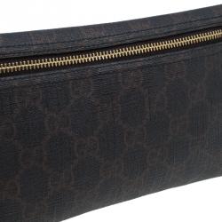 Gucci Dark Brown GG Coated Canvas Pouch