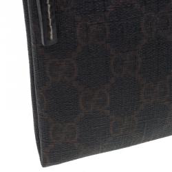 Gucci Dark Brown GG Coated Canvas Pouch