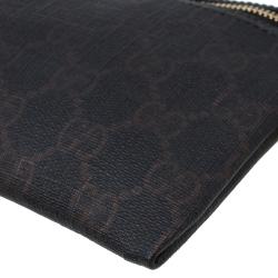 Gucci Dark Brown GG Coated Canvas Pouch