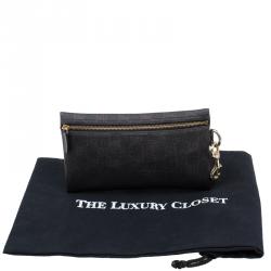 Gucci Dark Brown GG Coated Canvas Pouch