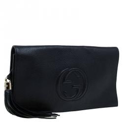 Gucci Black Leather Soho Clutch