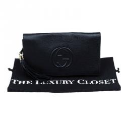 Gucci Black Leather Soho Clutch