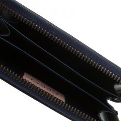 Gucci Black Ghost Print Leather Zip Around Card Case